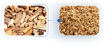 Древесину рубят на опилки