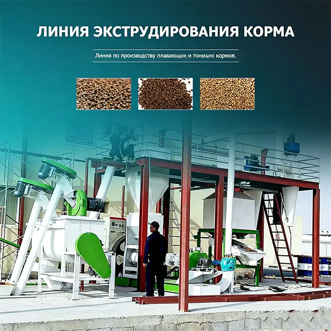 Небольшая линия по производству рыбных кормов
